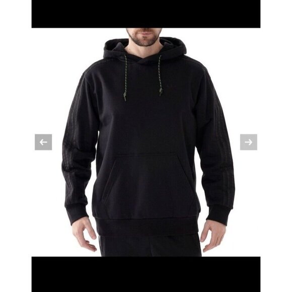 ADIDAS ORIGINALS Winterized Hoodie Black Pullover Sweatshirt Sz S - Picture 1 of 10